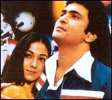 Tina Munim and Rishi Kapoor in Karz