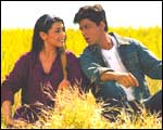 Rani Mukherji and Shah Rukh Khan in Chalte Chalte