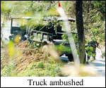 Truck ambushed