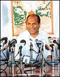 Kerala Chief Minister A K Antony