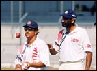 Indian cricket team at the Bombay camp