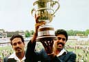 Kapil Dev with the 1983 world cup