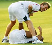 David Beckham during training.